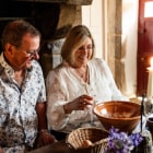 Couple Cooking by Candlelight