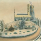 Postcard of a tower in the woods