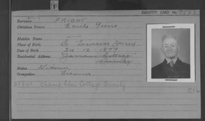 Registration card for Frigot