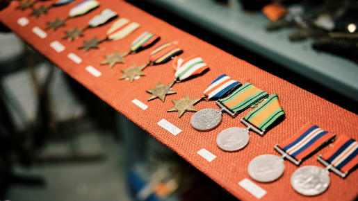 Sir Francis Cook medals on display