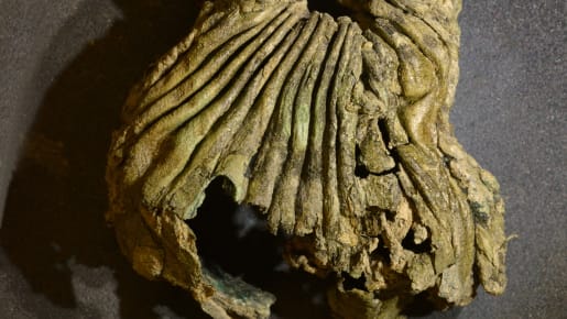 Remants of a celtic purse found in the coin hoard