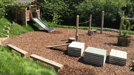 a playground with slide