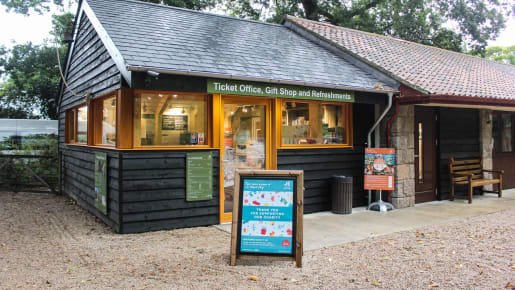 A brown hut building