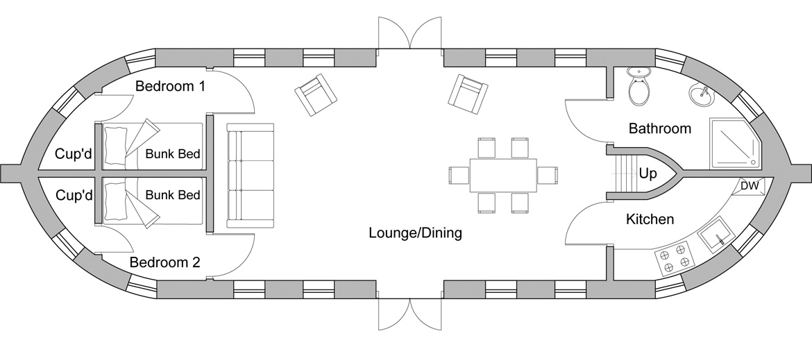 Floor plan for Barge Aground