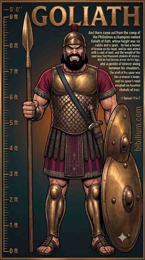goliath in the bible, how tall was goliath, was goliath a Nephilim, who is goliath, meaning of goliath