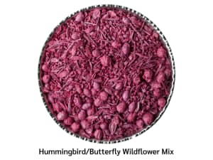 Coated wildflower mix with pink with mica coloring.