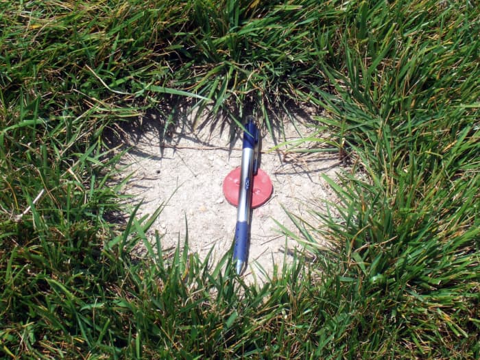 Titan Ultra, Virginia Beach, VA. 10-inch diameter circle sprayed out for trial.