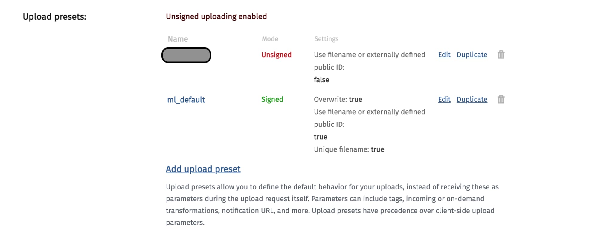Unsigned Uploading Enabled