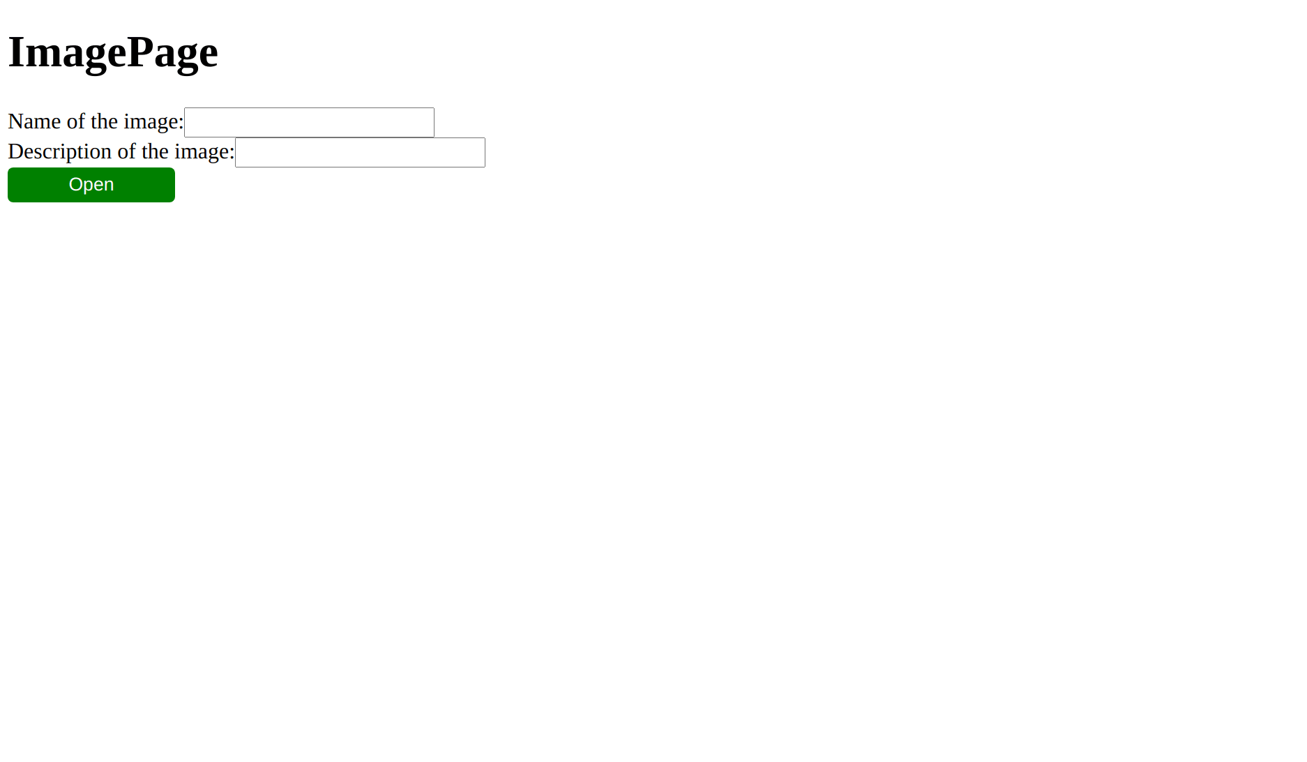 the image uploader and labels