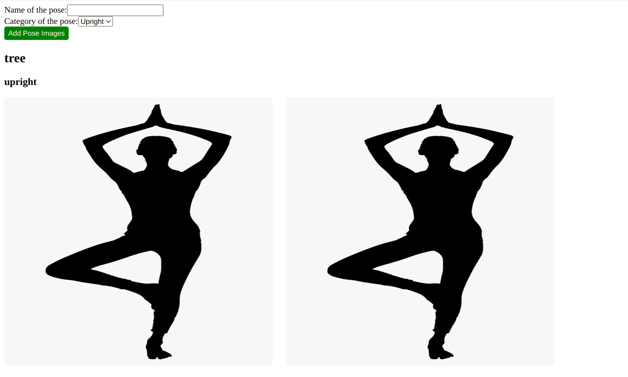 upload widget, name and category inputs, and image displayed