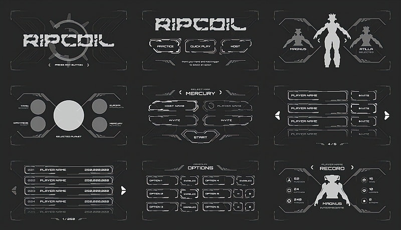 Ripcoil Menu Graphics
