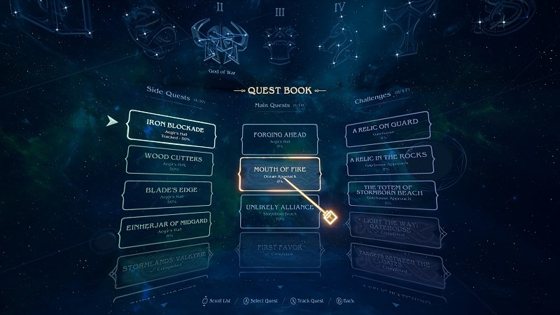 Asgard's Wrath Additional Menus