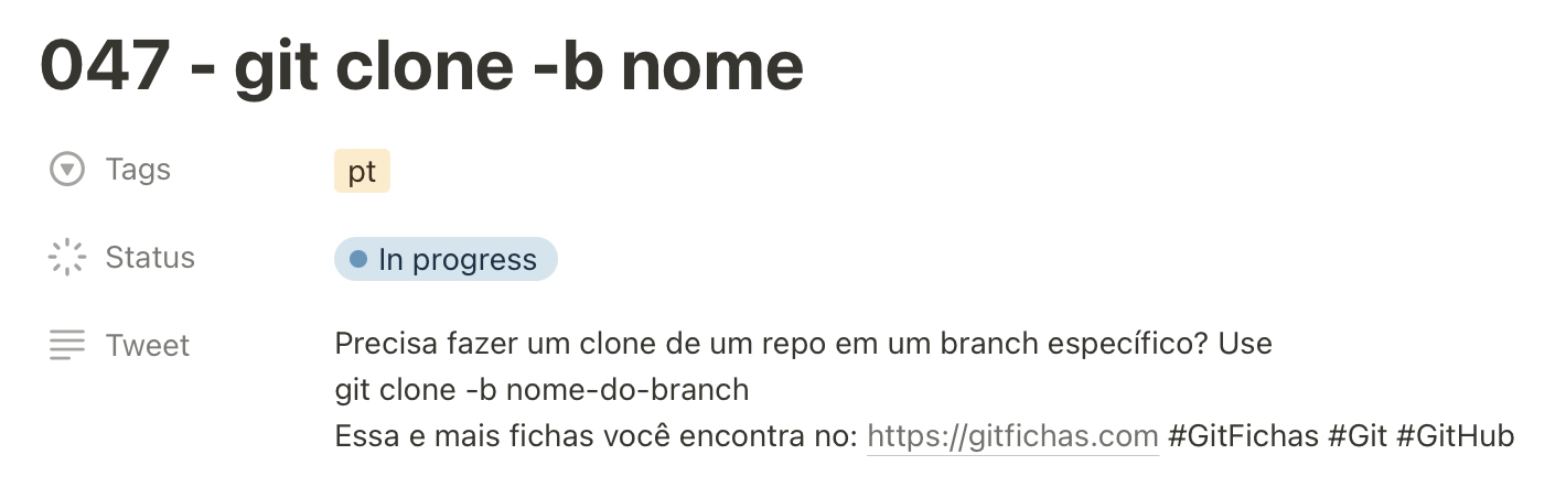 Imagem mostrando o documento contendo o rascunho de uma gitficha com a propriedade tweet