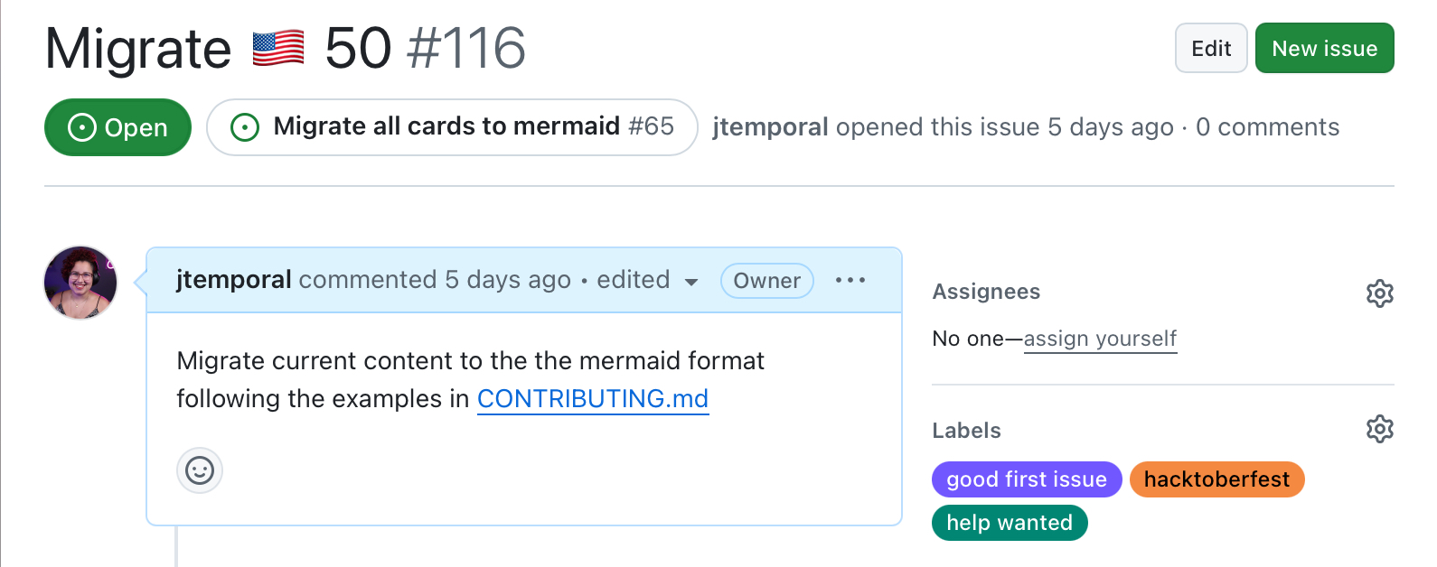 issue 116 gitfichas repo