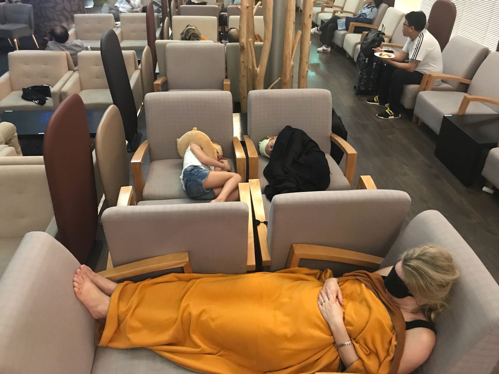 sleeping at airport