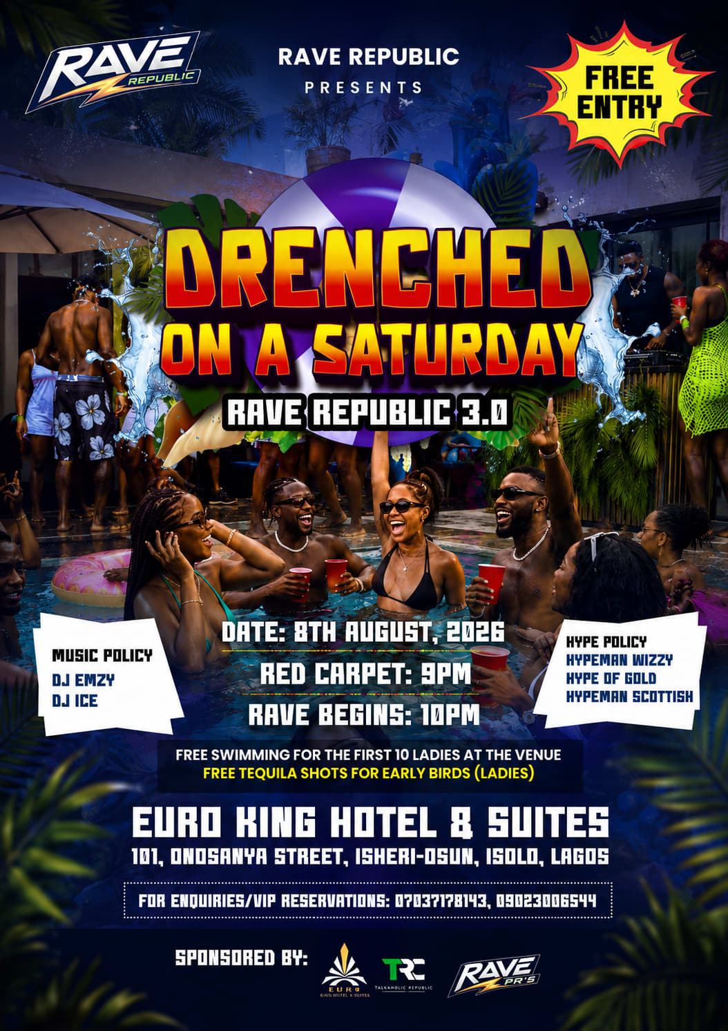 RAVE REPUBLIC (Swimming Pool Ticket) poster