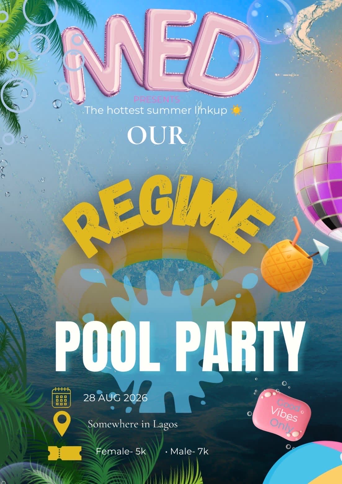 Our regime pool party poster