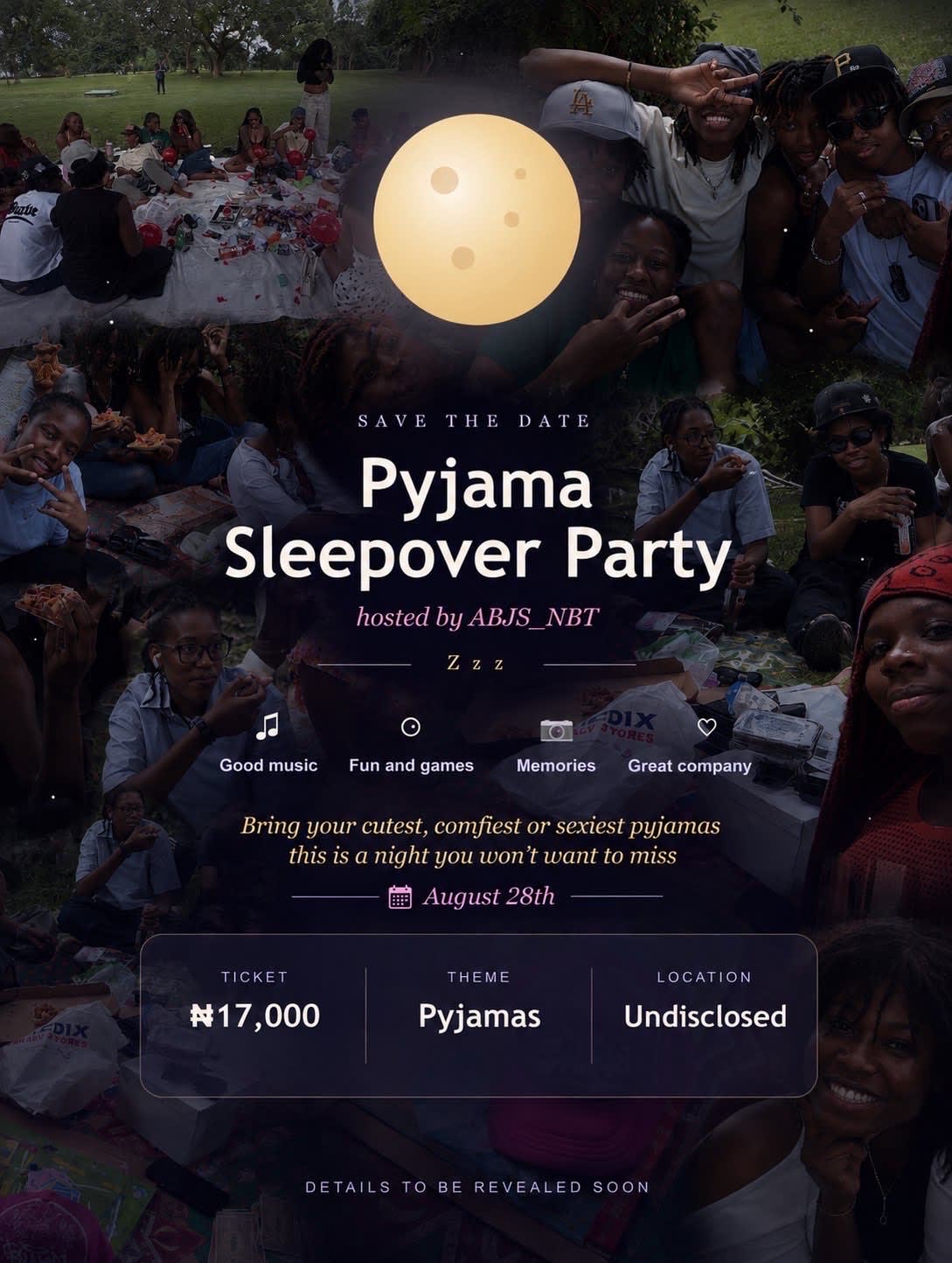 pyjama sleepover party poster