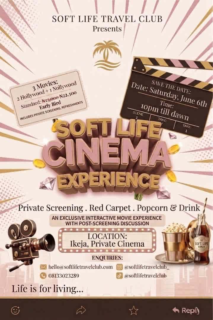 Softlife cinema movie night poster