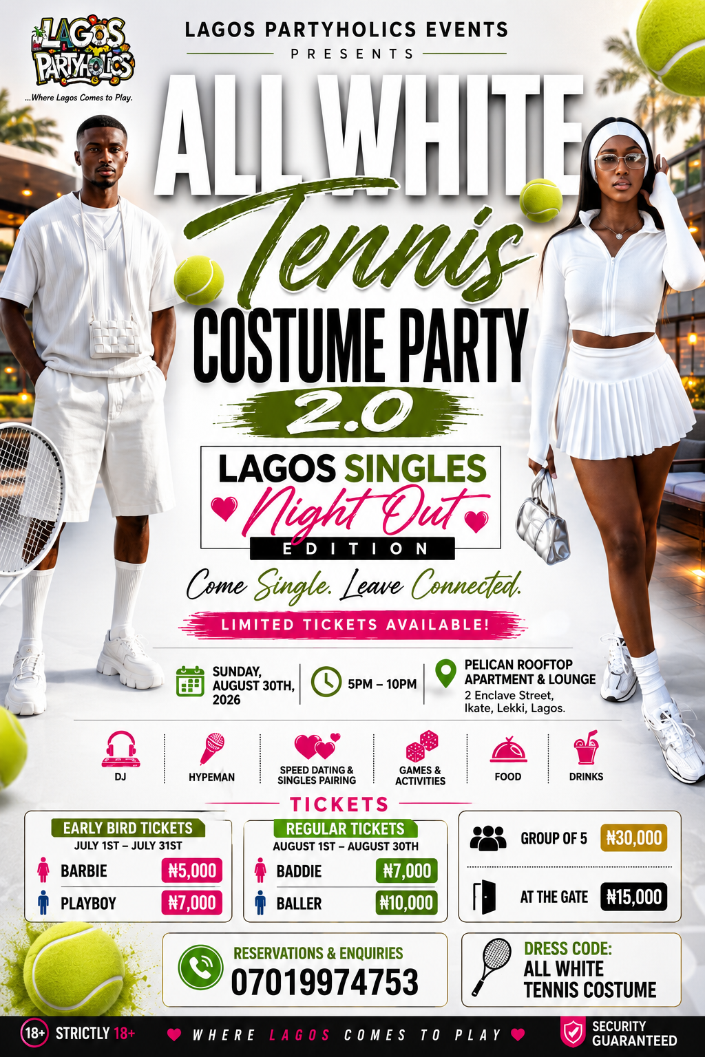 🎾 ALL WHITE TENNIS COSTUME PARTY 2.0 🎾 poster