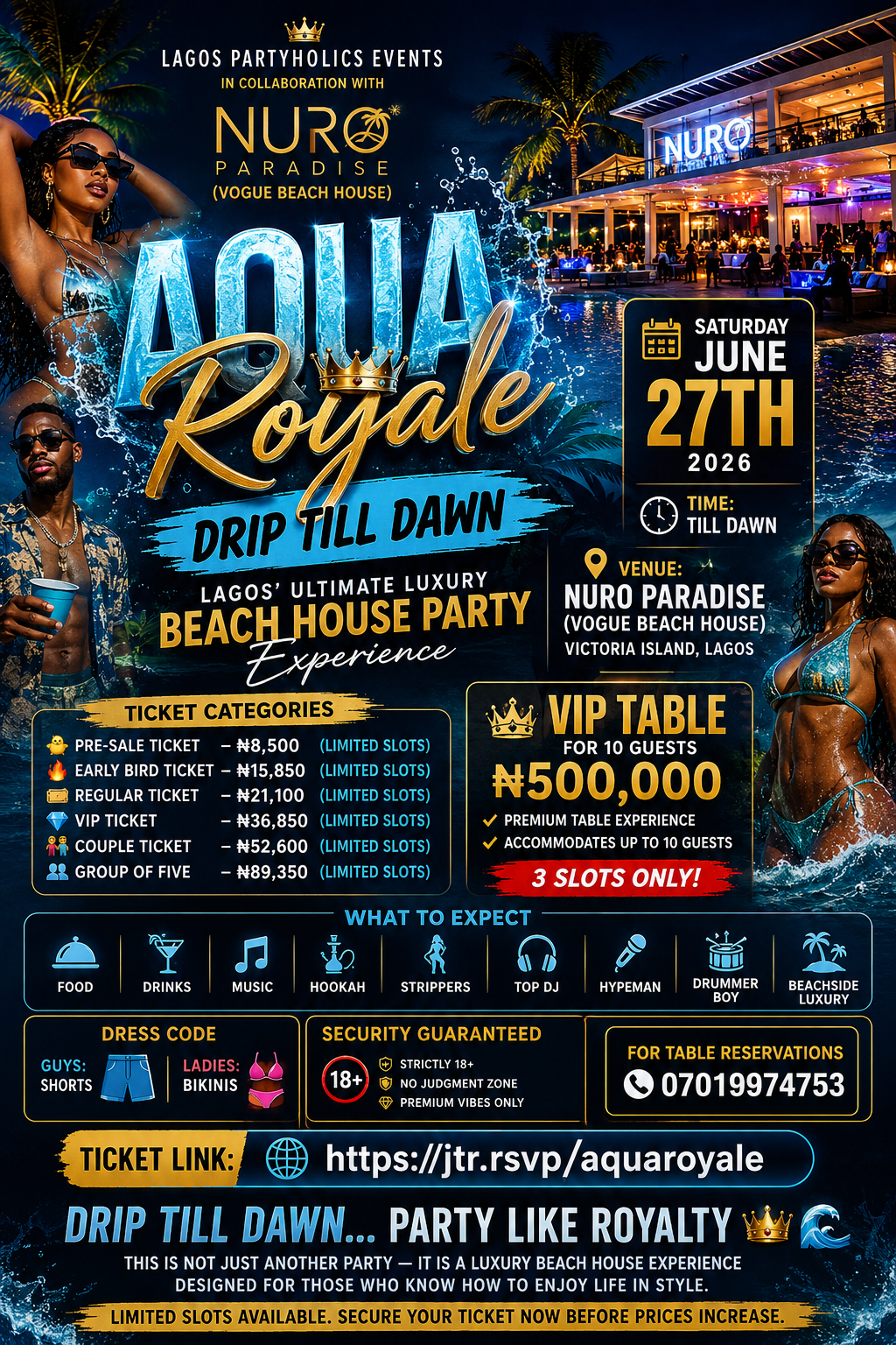 AQUA ROYALE - DRIP TILL DAWN poster