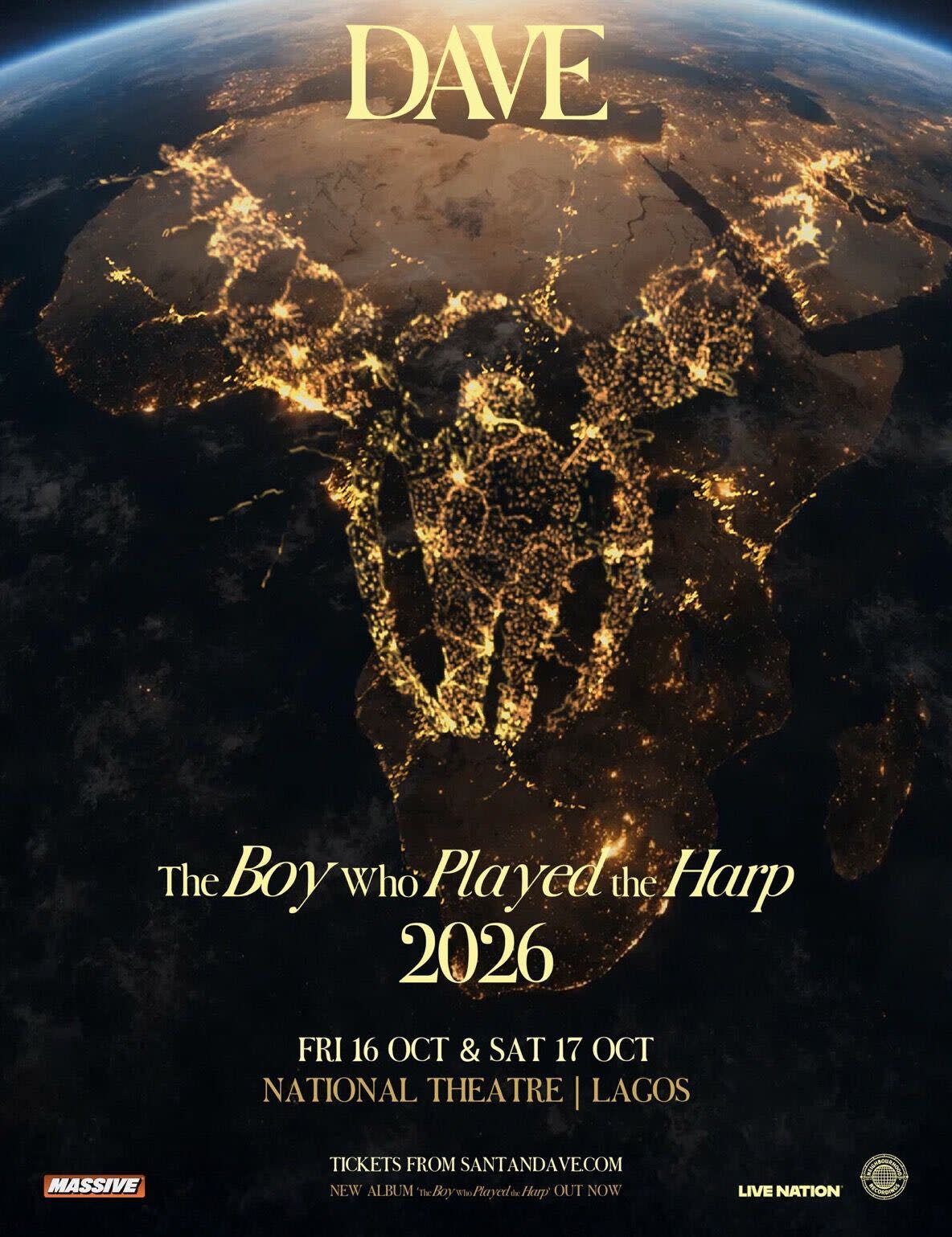 DAVE - The Boy Who Played the Harp Tour poster