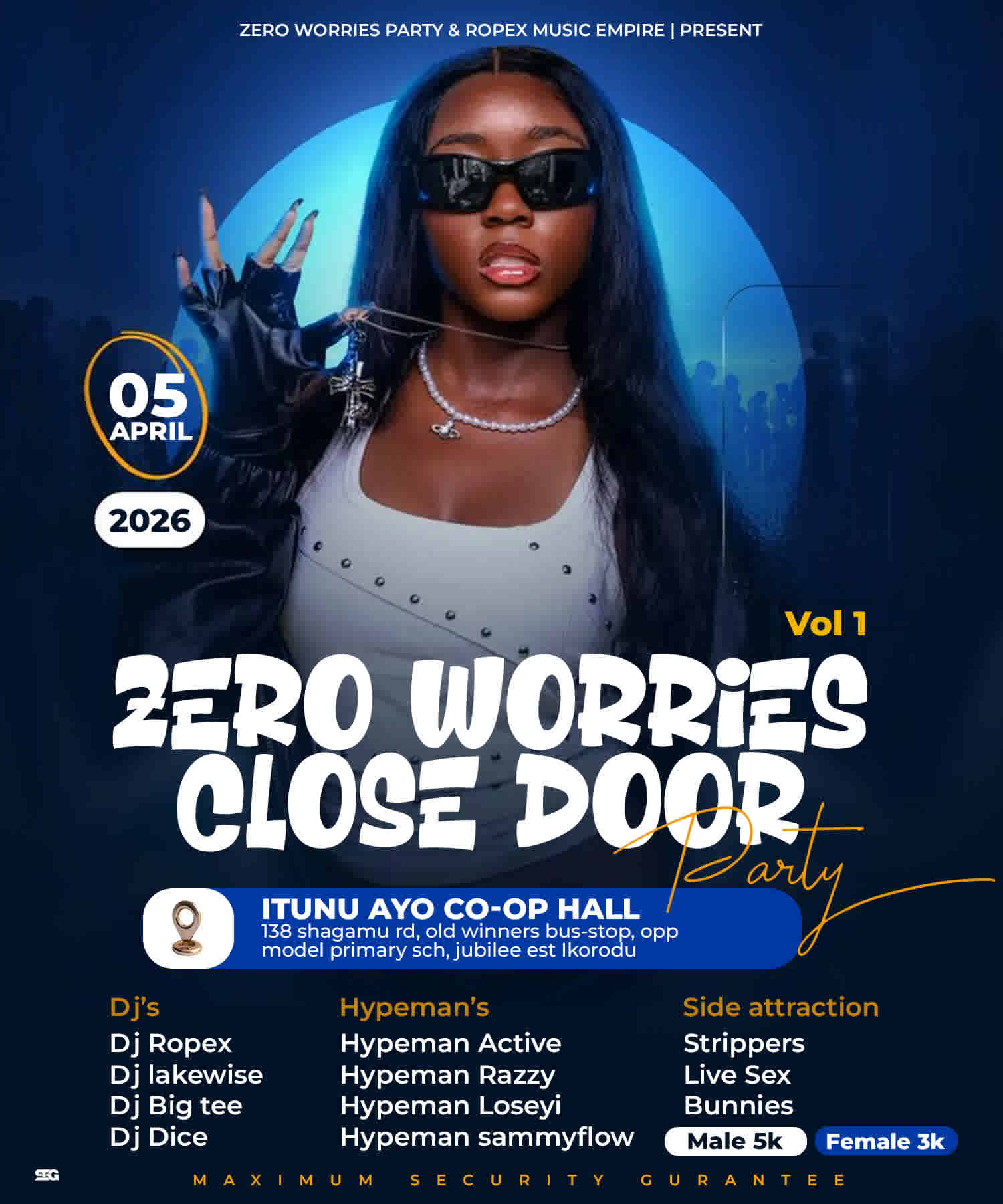 Zero Worries Close Door Party 