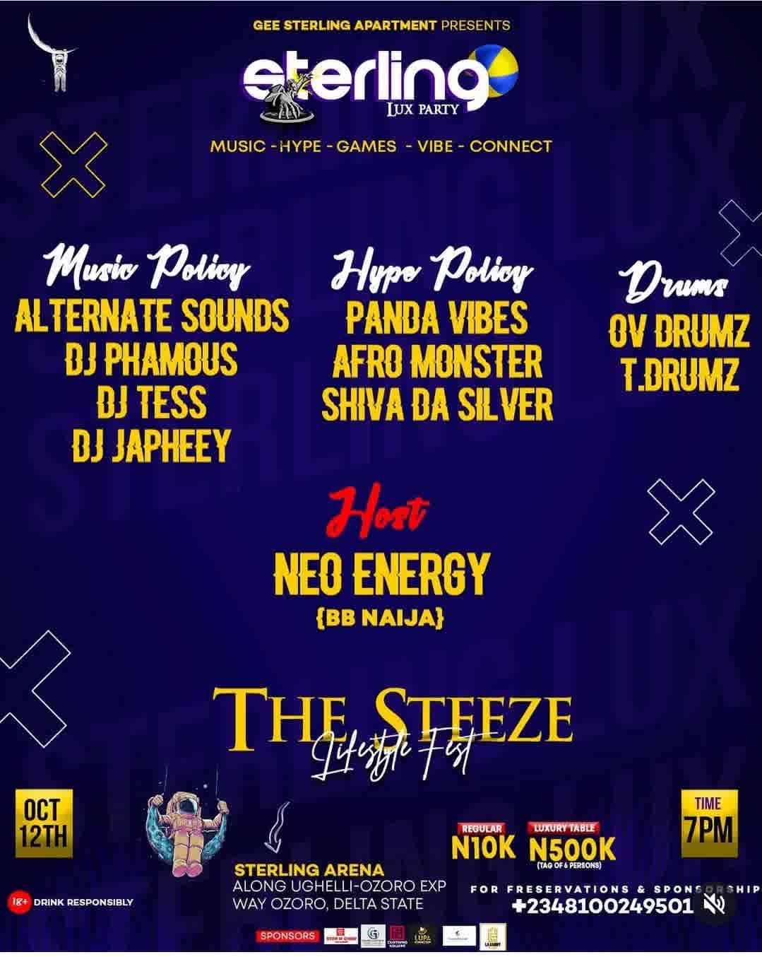 STERLING LUX PARTY (The Steeze Lifestyle Fest)