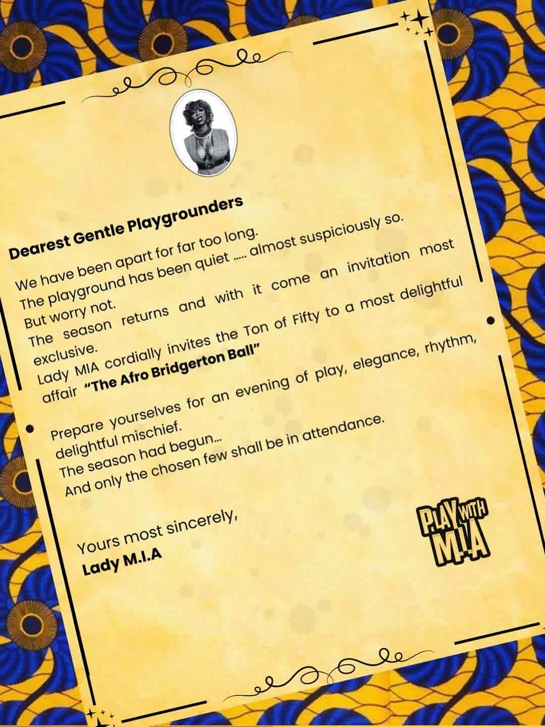 Play With MIA: The Afro Bridgerton Ball poster