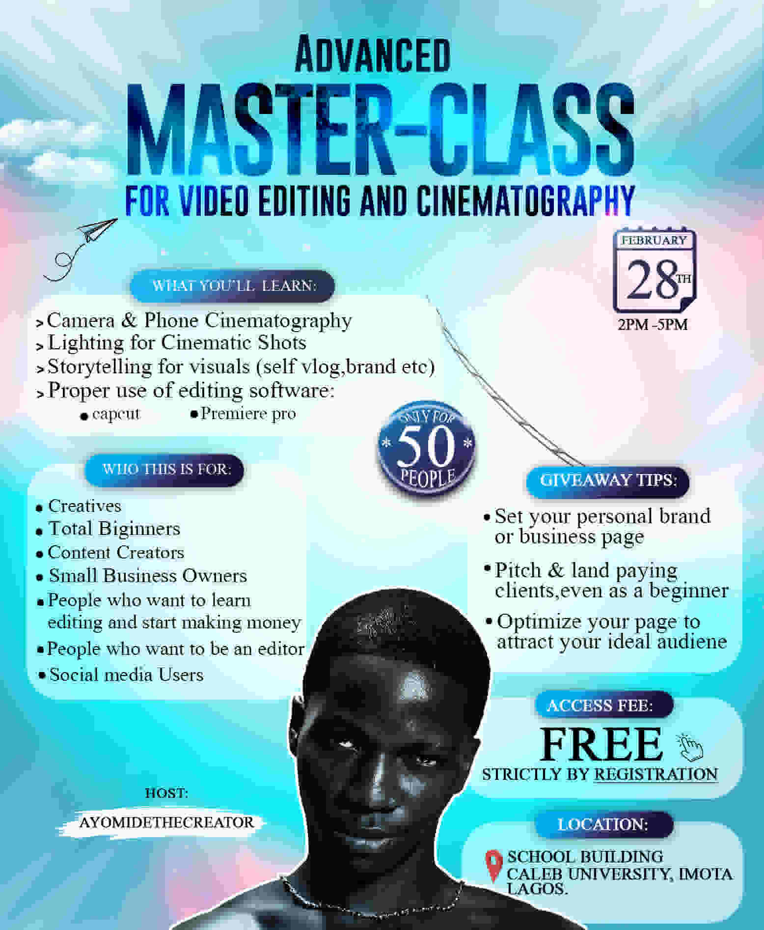 Ayo’s MASTERCLASS poster
