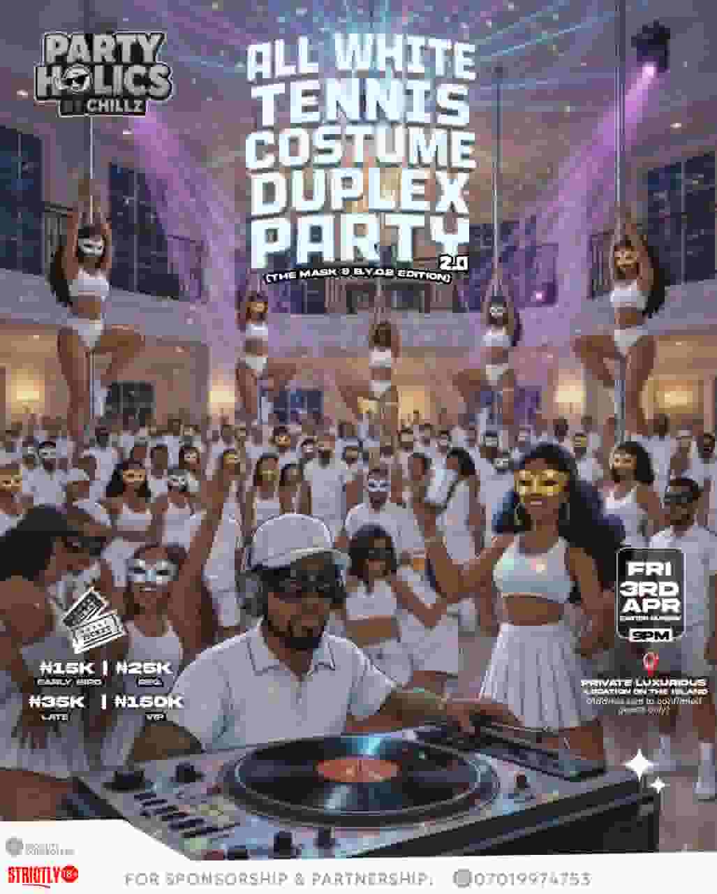 ALL WHITE TENNIS COSTUME DUBLEX PARTY  poster