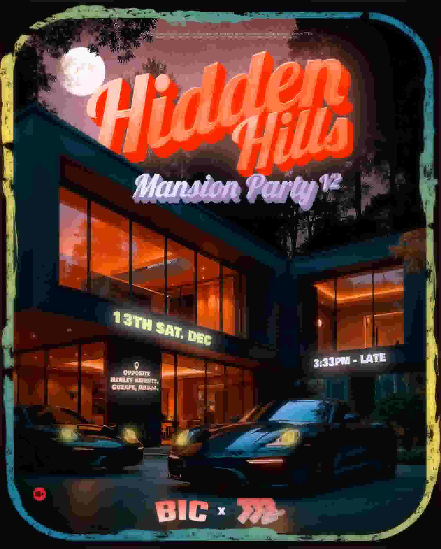Hidden hills Mansion Party V2 poster