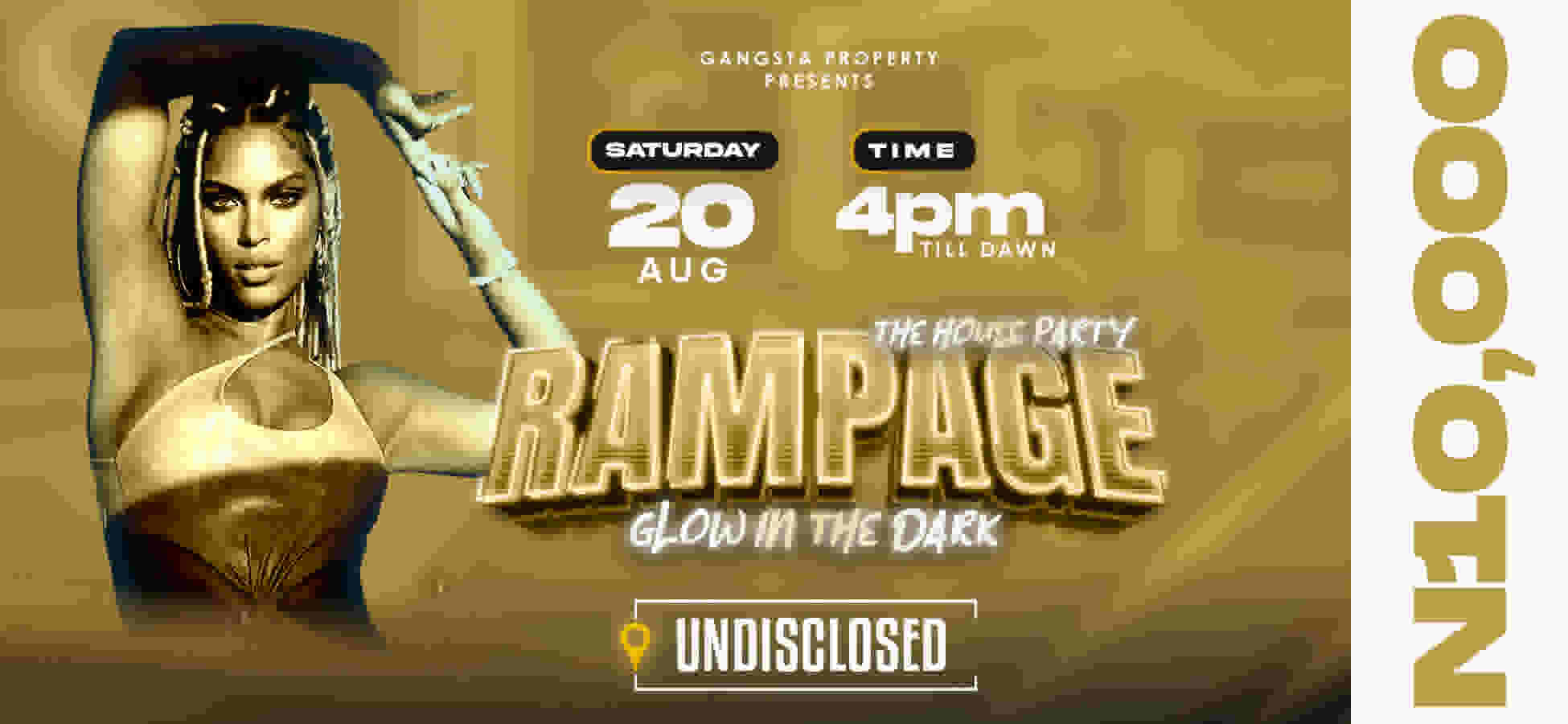 GLOW IN THE DARK RAMPAGE TICKETS GOLD