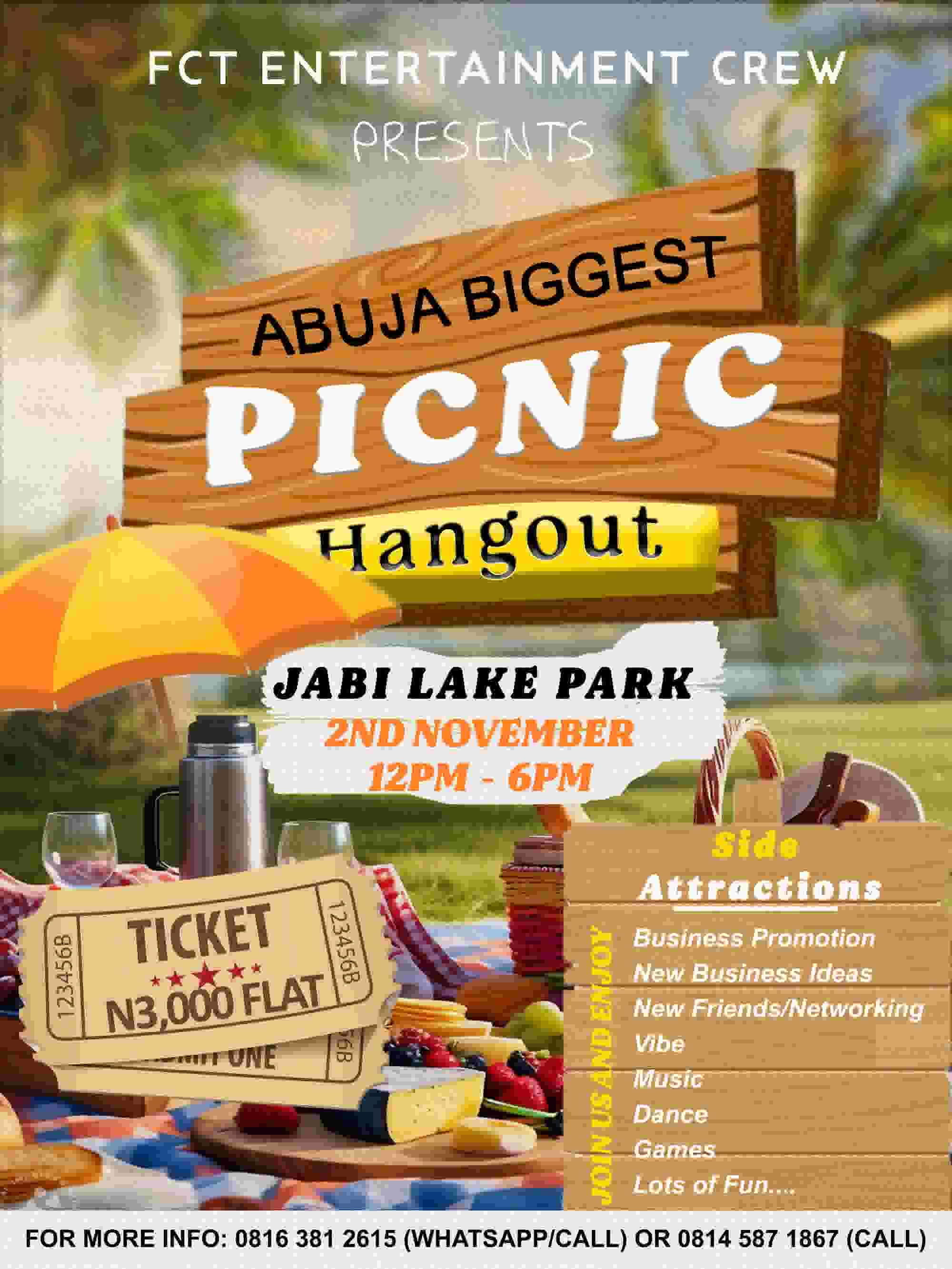 FCT Entertainment Crew Abuja Picnic Hangout poster