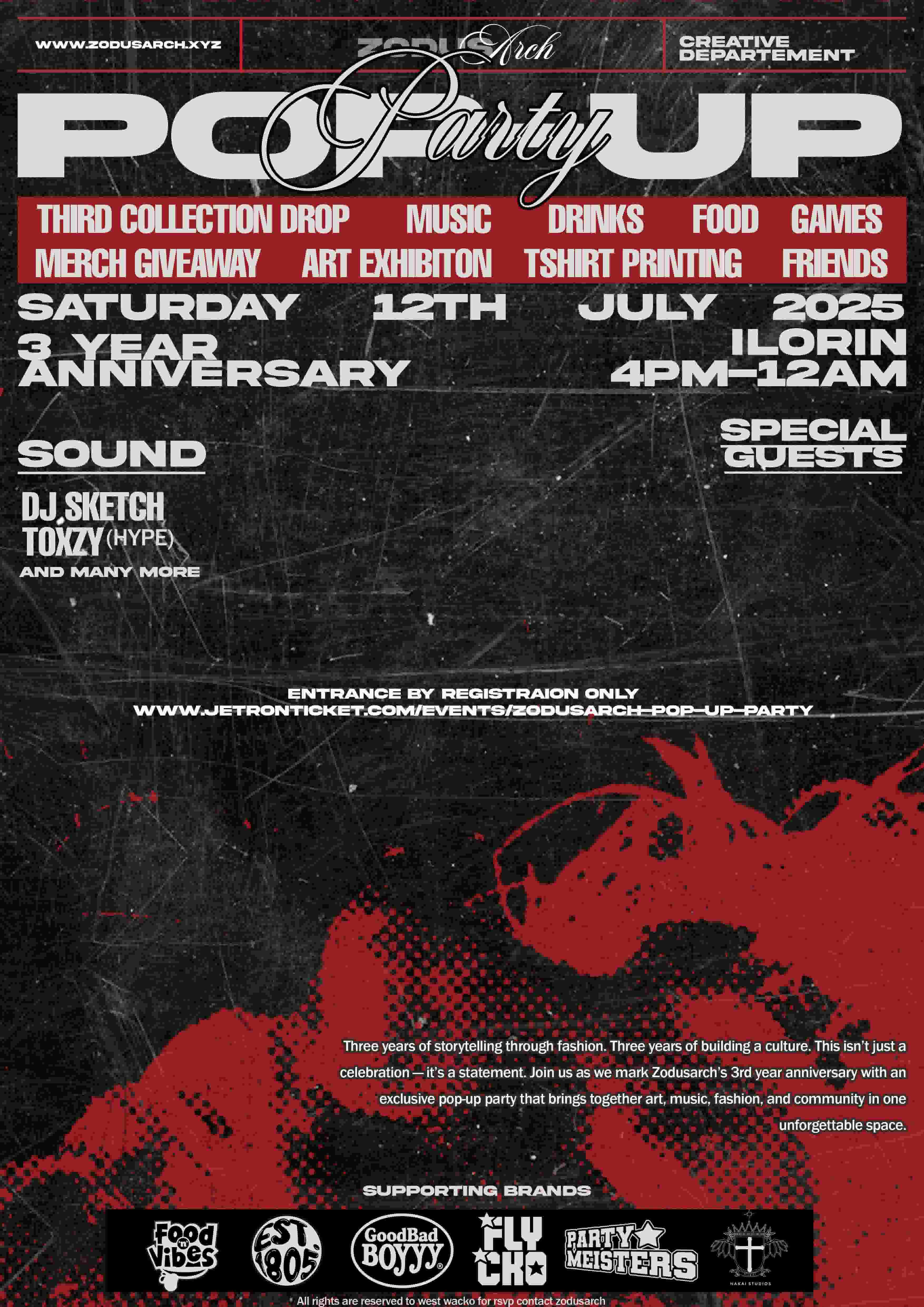 zodusarch pop up party poster