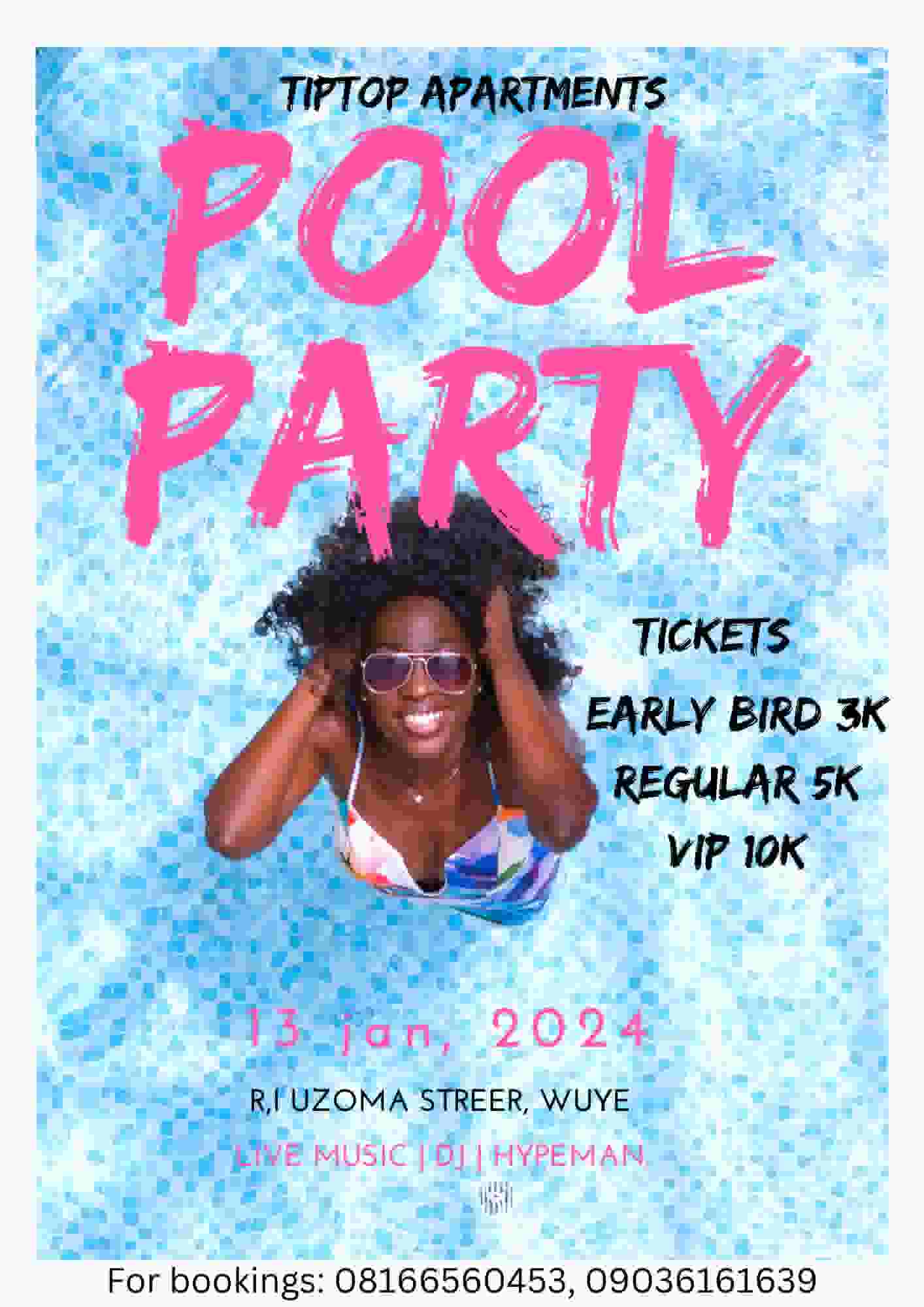 Tiptop pool party poster