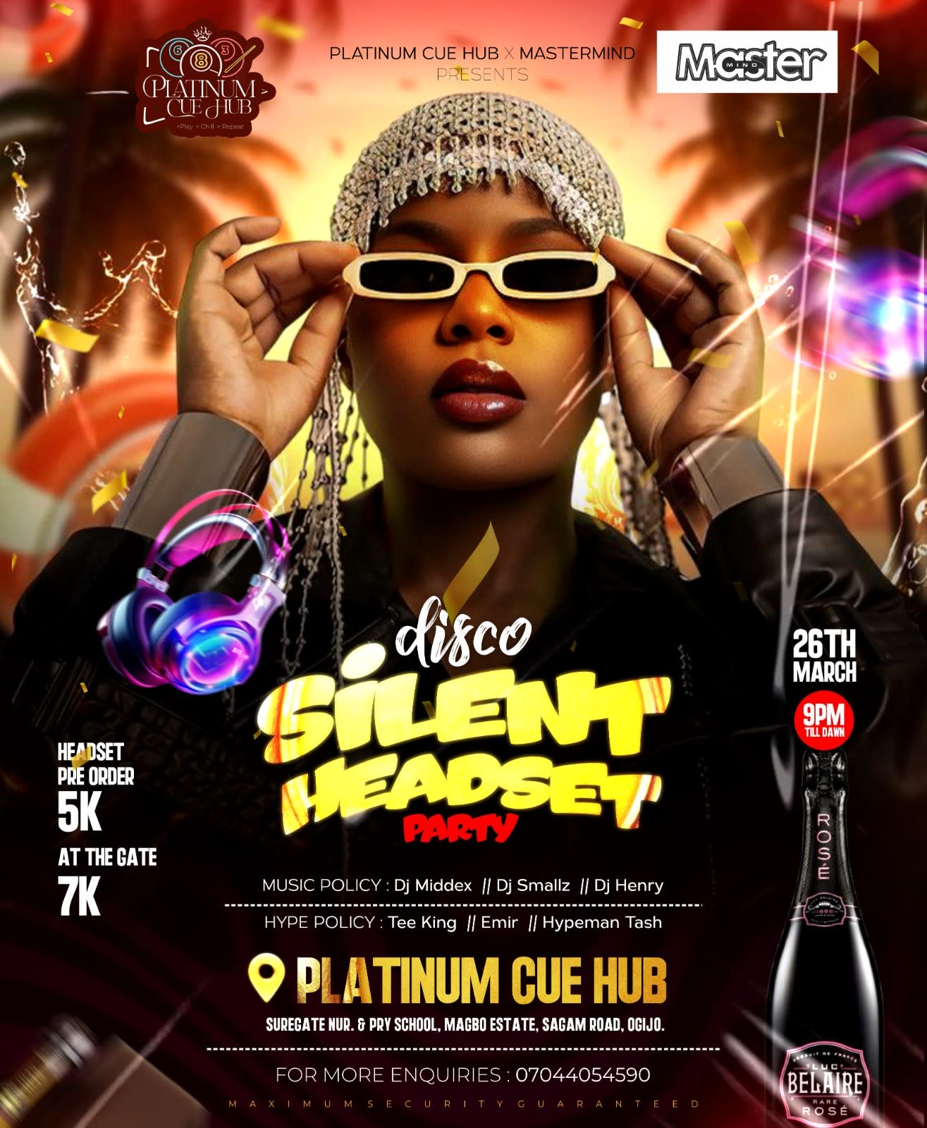 Disco silent headset party 