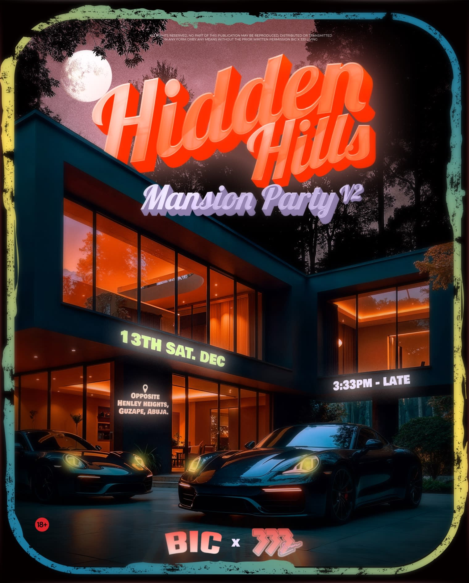 Hidden hills Mansion Party V2 poster