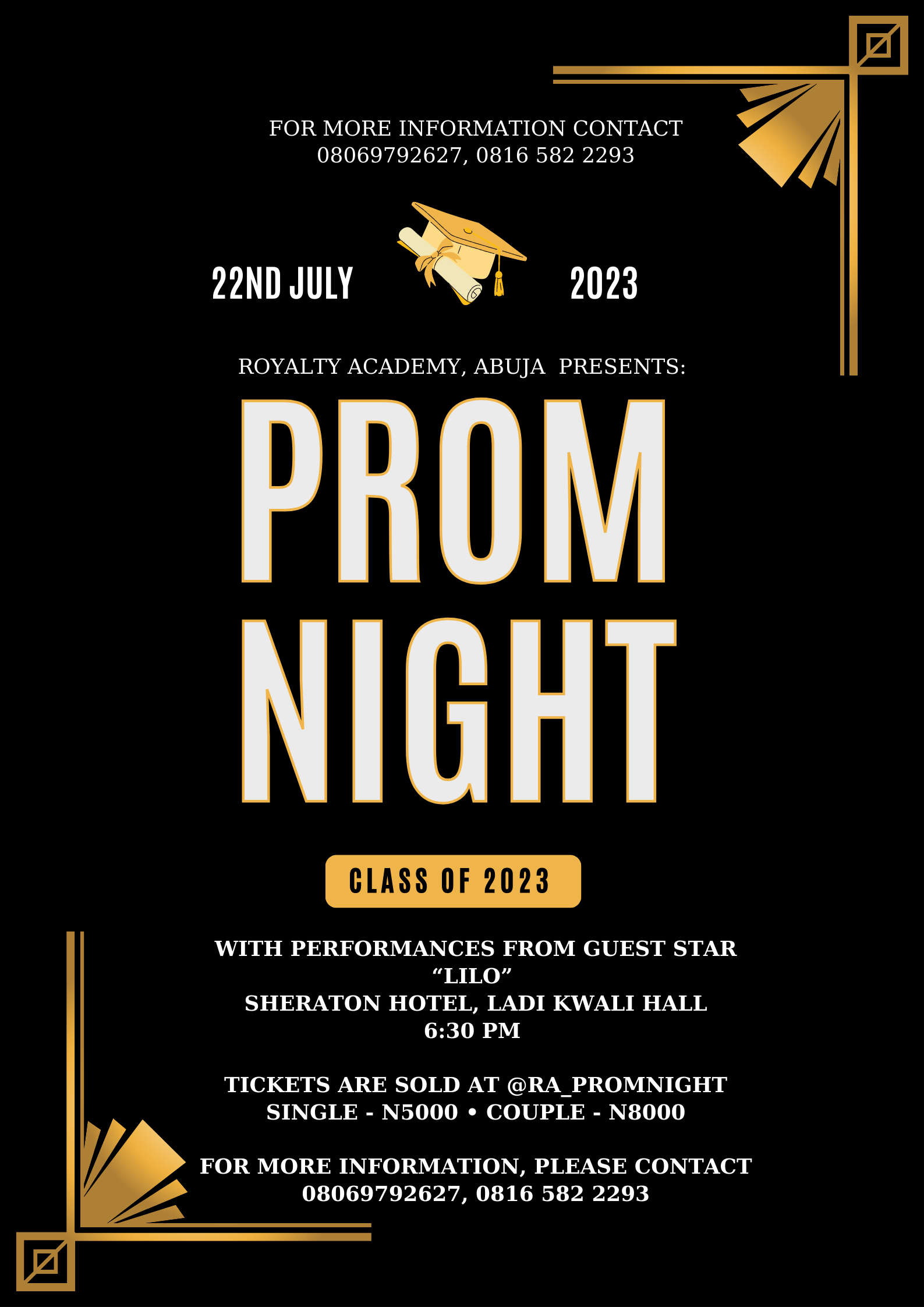 Royalty Academy Prom Nightclub poster