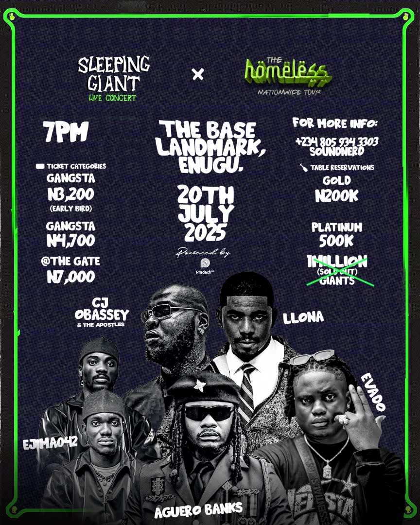 Sleeping gaint live concert poster