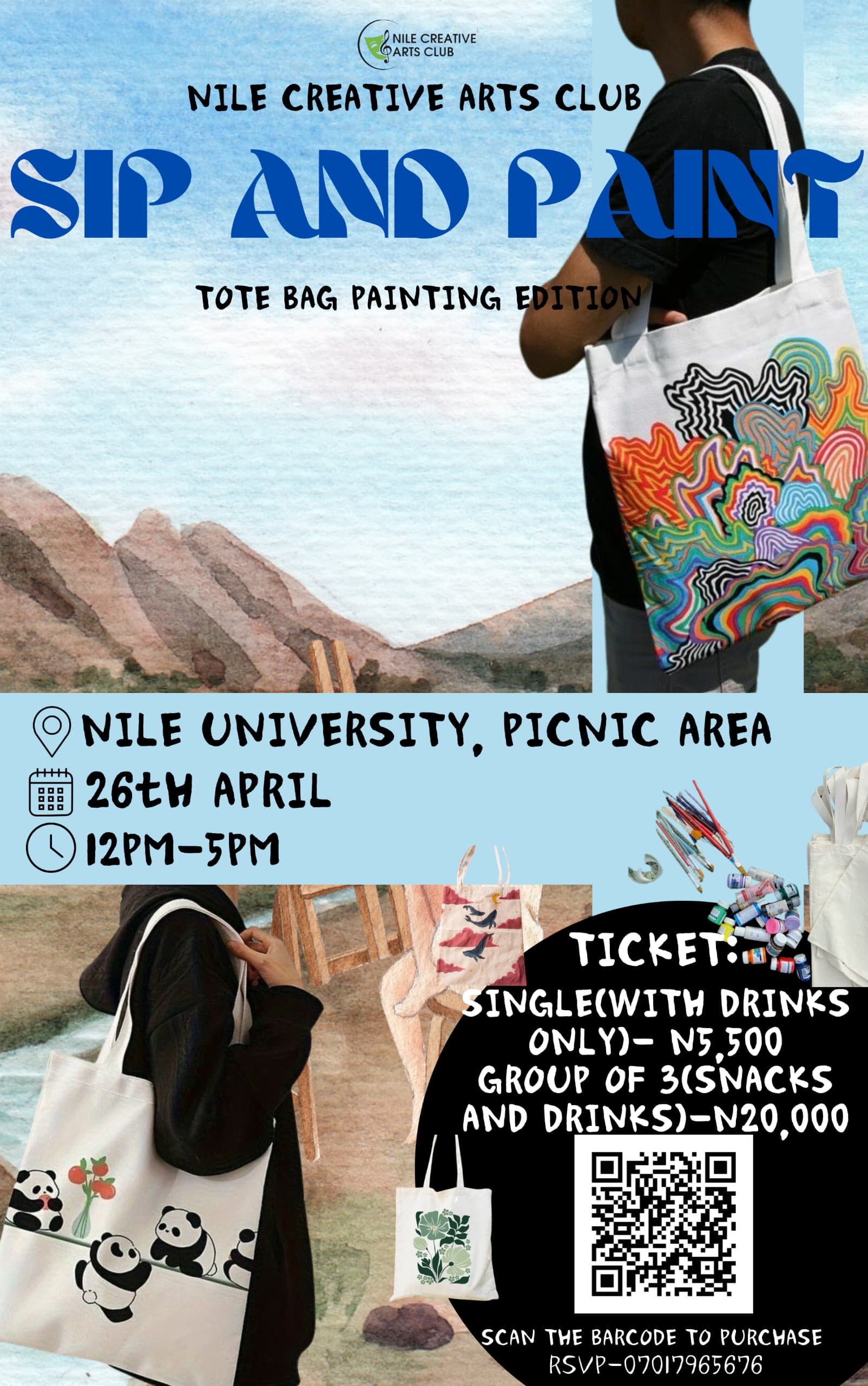 Paint and sip : tote bag edition