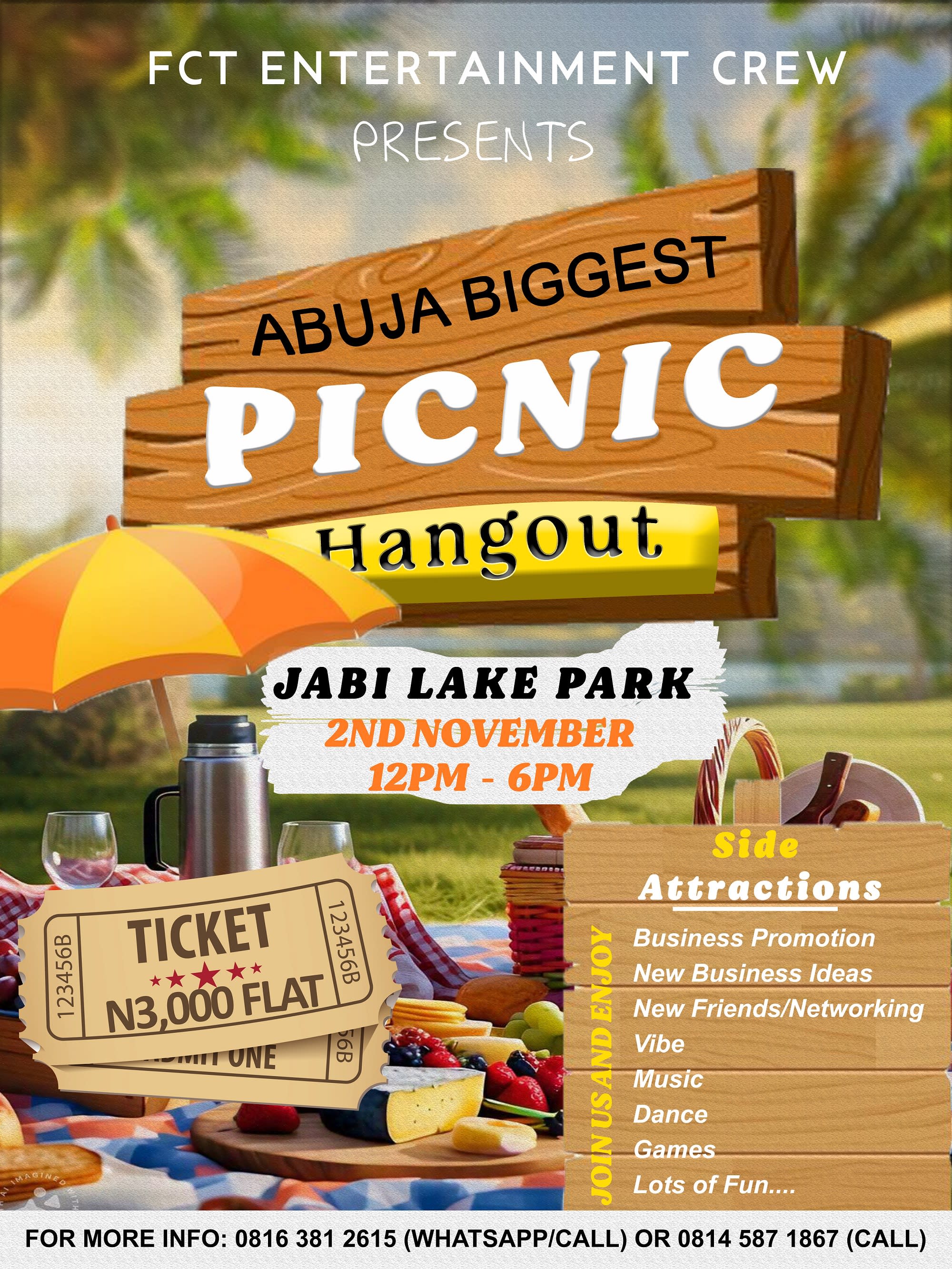 FCT Entertainment Crew Abuja Picnic Hangout poster