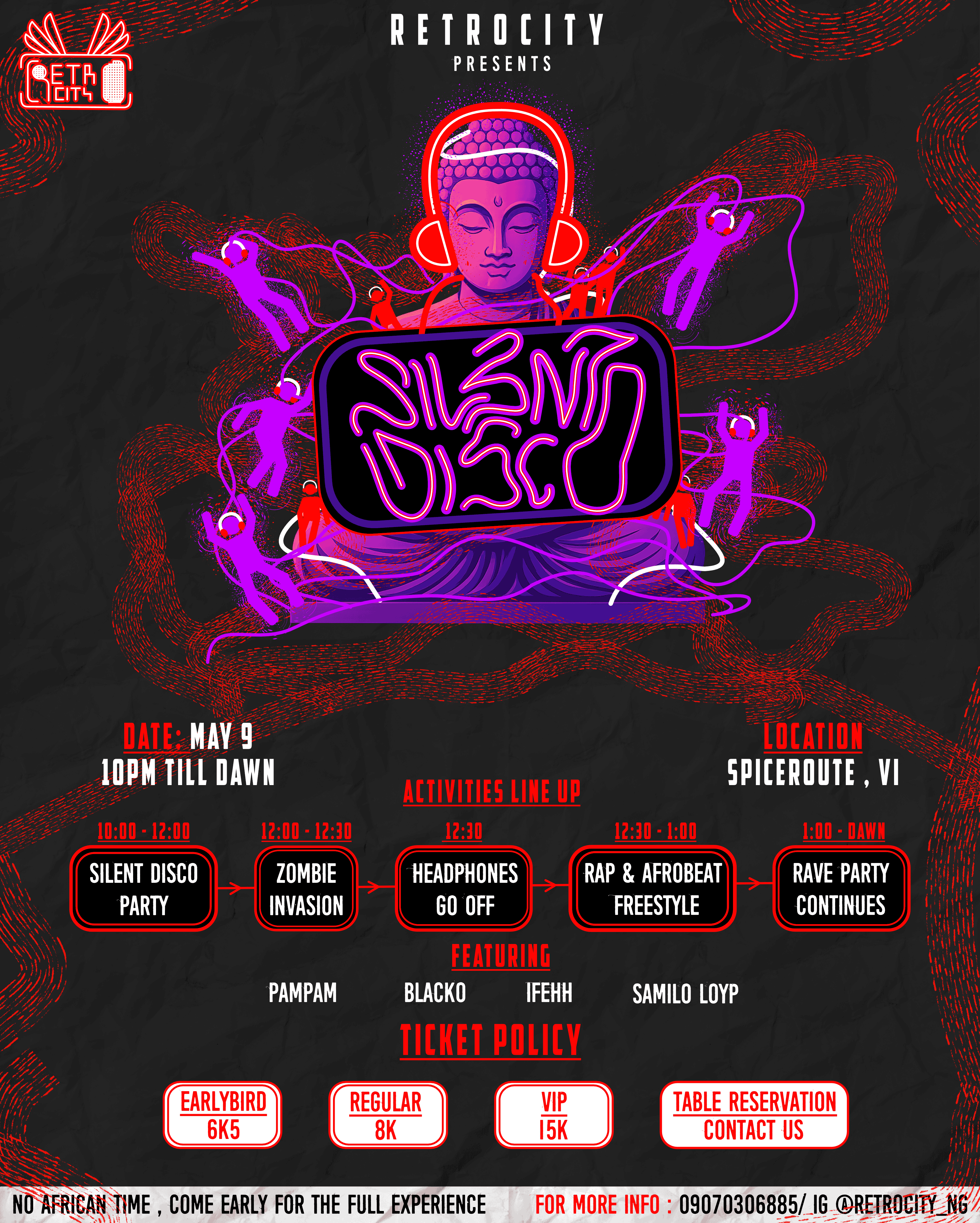 Retrocity silent disco party lagos