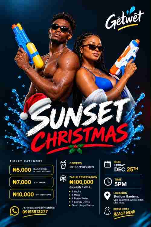 Moxury Get Wet - Sunset Christmas