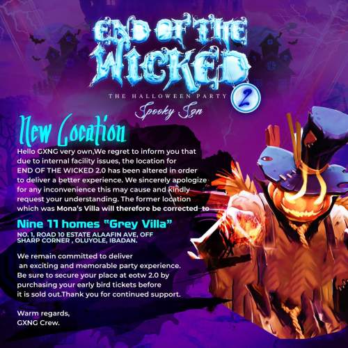 End of the wicked. Halloween party