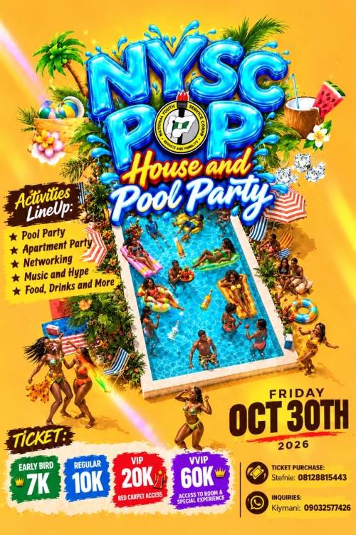 NYSC POP/HALLOWEEN HOUSE & POOL PARTY