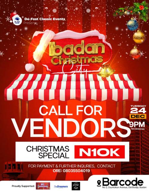 Grab a stand while you still can! Contact 08035504019