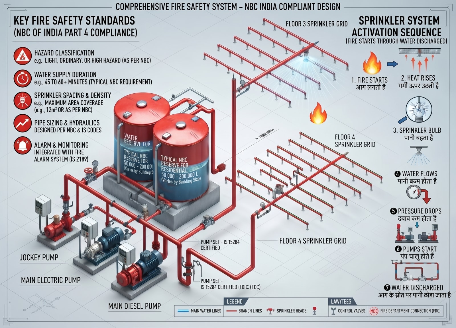 Fire safety norms for office fit-outs in Delhi, Gurgaon, Noida and Bangalore under NBC 2016