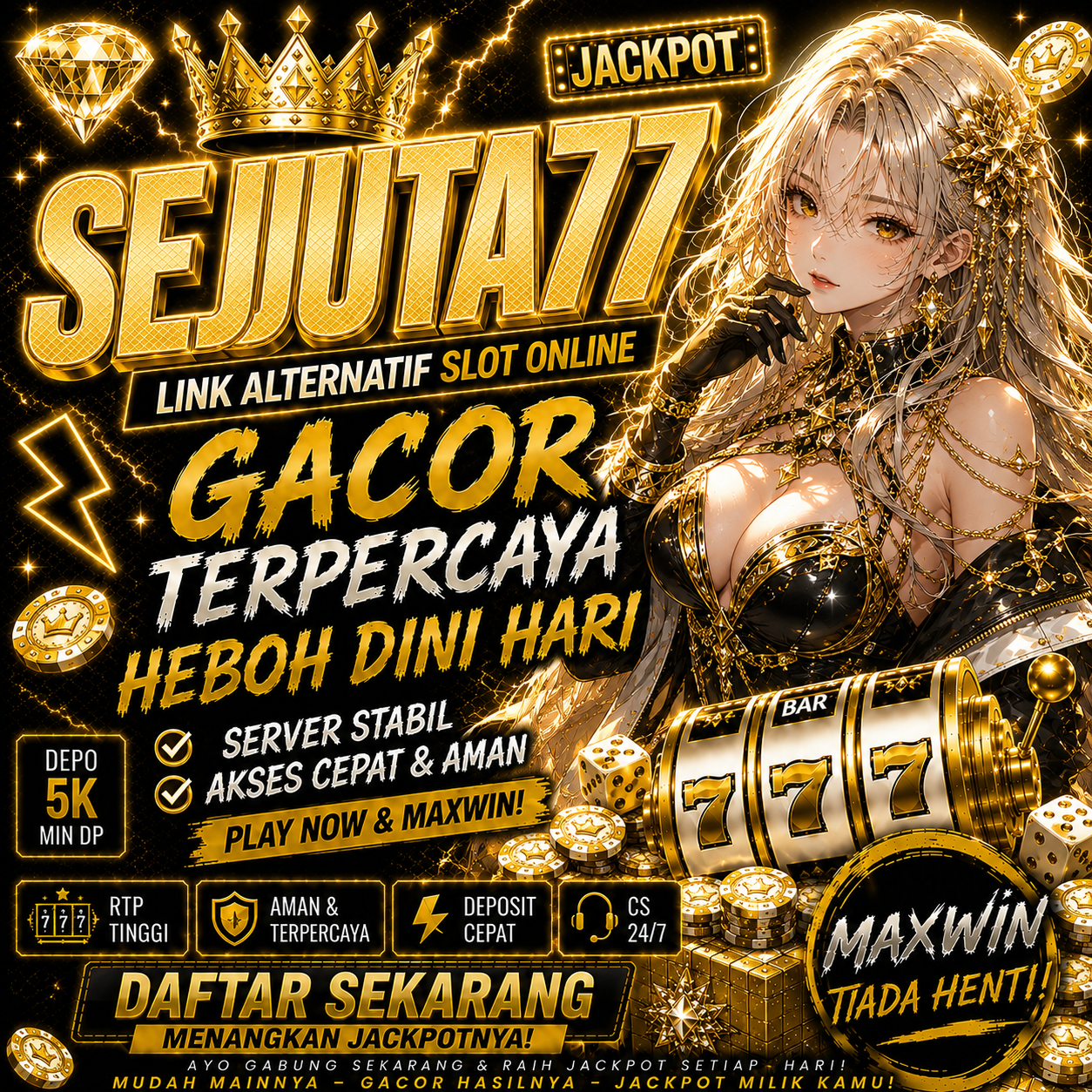 SEJUTA77 : Alternatif Website Permainan Online Tempatnya Raih Cuan Besar Hari Ini