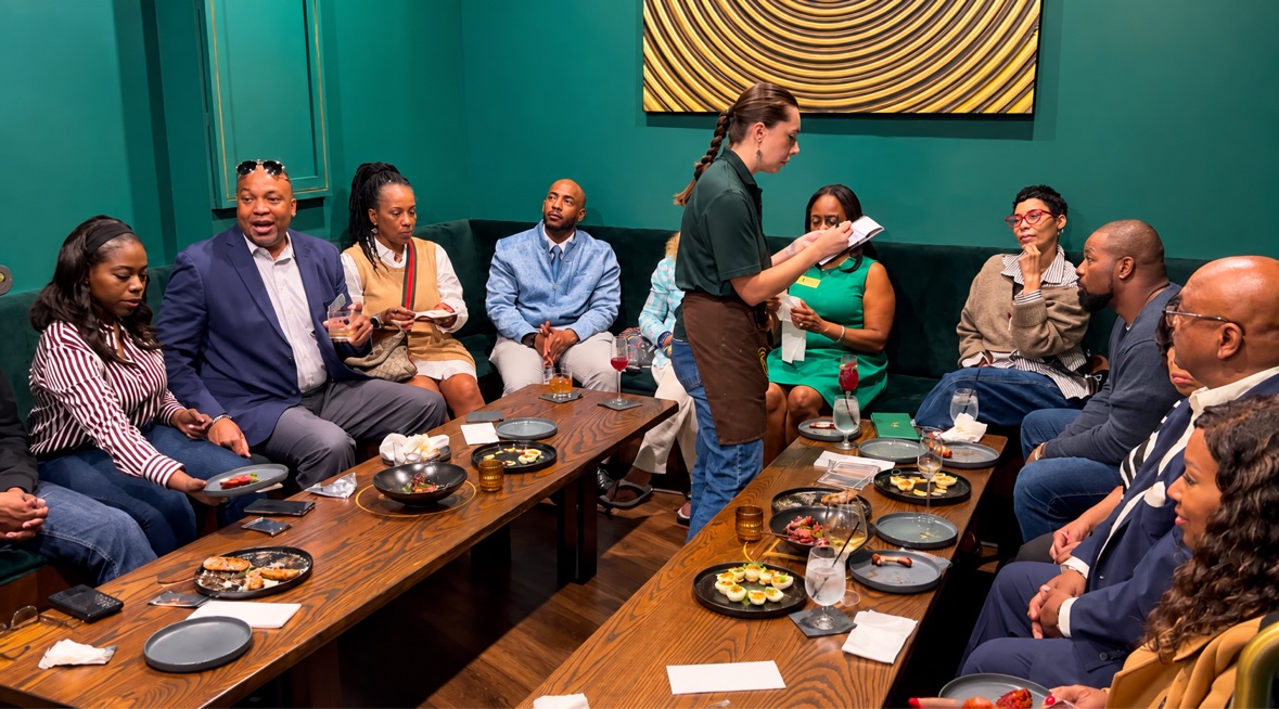 Chamber 57 guests connecting at Flossmoor Social